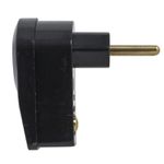 PLUG MACHO PADRÃO 90º 2P 10A 250V PRETO 1461 FAME