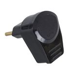PLUG MACHO PADRÃO 90º 2P 10A 250V PRETO 1461 FAME