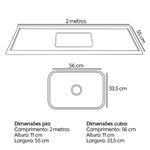 PIA COM CUBA INOX BELLA 2,00X55 VERDE UBATUBA 50112388 VENTURINI