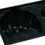 TANQUE SINTÉTICO GRANITADO DUPLO Nº5 124X62CM PRETO 502508 A.J. RORATO