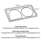 TANQUE SINTÉTICO GRANITADO DUPLO Nº5 124X62CM PRETO 502508 A.J. RORATO