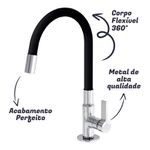 TORNEIRA COZINHA BANCADA FLEX BLACK 6280 C-74 5/8" 24942 PEVILON