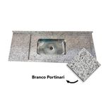 PIA COM CUBA INOX VENTURINI MAX 1,50X57 BRANCO PORTINARI 50111024