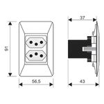 TOMADA DUPLA 2P+T 10A COM PLACA SISTEMA EXTERNO 1407 FAME