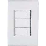 CONJUNTO LIZ 3 INTERRUPTORES SIMPLES 10A 250V 57170/070 TRAMONTINA