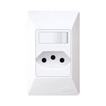 INTERRUPTOR PARALELO + TOMADA PADRÃO PLACA 2P+T 10A 250V 1411 FAME