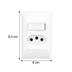 INTERRUPTOR PARALELO + TOMADA PADRÃO PLACA 2P+T 10A 250V 1411 FAME