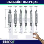 JOGO EXTRATOR SACA PARAFUSO ESPANADO 2 A 12MM 6 PEÇAS BC034 LEMINOS