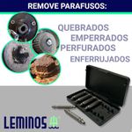 JOGO EXTRATOR SACA PARAFUSO ESPANADO 2 A 12MM 6 PEÇAS BC034 LEMINOS
