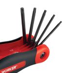 JOGO CHAVE TORX T9 A T40 TIPO CANIVETE 8 PEÇAS 140988 WORKER