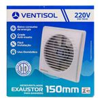 EXAUSTOR PARA BANHEIRO EXB 150MM 20W 220V BRANCO EXB 150-02 VENTISOL