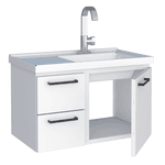 ARMÁRIO TOUCADOR AÇO ROMÃ SUSPENSO 62 X 40 X 36CM BRANCO P87708 COZIMAX