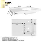ARMÁRIO TOUCADOR AÇO ROMÃ SUSPENSO 62 X 40 X 36CM BRANCO P87708 COZIMAX