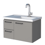 ARMÁRIO TOUCADOR AÇO ROMÃ SUSPENSO 62 X 40 X 36CM CINZA P101872 COZIMAX