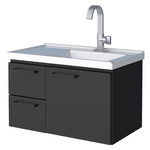 ARMÁRIO TOUCADOR AÇO ROMA SUSPENSO 62 X 40 X 36CM PRETO P101227 COZIMAX