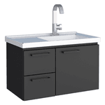 ARMÁRIO TOUCADOR AÇO ROMA SUSPENSO 62 X 40 X 36CM PRETO P101227 COZIMAX