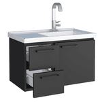 ARMÁRIO TOUCADOR AÇO ROMA SUSPENSO 62 X 40 X 36CM PRETO P101227 COZIMAX