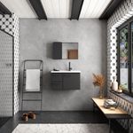 ARMÁRIO TOUCADOR AÇO ROMA SUSPENSO 62 X 40 X 36CM PRETO P101227 COZIMAX