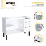 GABINETE AÇO JÚPITER 3 GAVETAS 117CM BRANCO P101616 COZIMAX