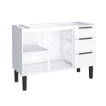 GABINETE AÇO JÚPITER 3 GAVETAS 117CM BRANCO P101616 COZIMAX