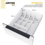 GABINETE AÇO JÚPITER 3 GAVETAS 117CM BRANCO P101616 COZIMAX