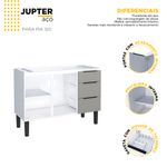 GABINETE AÇO JUPITER 3 GAVETAS 117CM CINZA P101880 COZIMAX