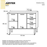 GABINETE AÇO JUPITER 3 GAVETAS 117CM CINZA P101880 COZIMAX