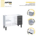 GABINETE AÇO JÚPITER 3 GAVETAS 117CM PRETO P101710 COZIMAX