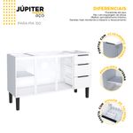 GABINETE AÇO JÚPITER 3 GAVETAS 144CM BRANCO P101624 COZIMAX