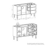 GABINETE AÇO JÚPITER 3 GAVETAS 144CM BRANCO P101624 COZIMAX