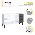 GABINETE AÇO JÚPITER 3 GAVETAS 144CM PRETO P101711 COZIMAX