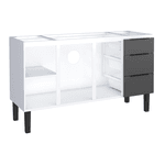 GABINETE AÇO JÚPITER 3 GAVETAS 144CM PRETO P101711 COZIMAX