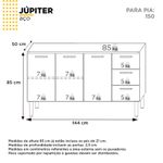 GABINETE AÇO JÚPITER 3 GAVETAS 144CM PRETO P101711 COZIMAX