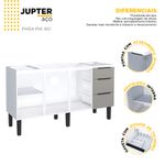 GABINETE AÇO JÚPITER 3 GAVETAS 144CM CINZA P101882 COZIMAX