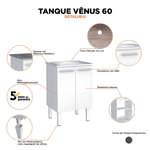 GABINETE AÇO LAVANDERIA VÊNUS 60 X 91 X 53CM BRANCO P89437 COZIMAX