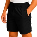 Short Moda Praia Tactel Leve Preto Liso