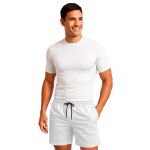 Short Moda Praia Tactel Leve Branco Liso