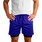Short Dryfit Termico 2 Em 1 Liso Azul Royal