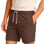 Bermuda Linho Premiun Masculina Marrom Plus Size