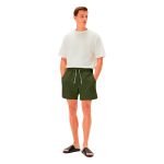 Bermuda Linho Premiun Masculina Verde Militar