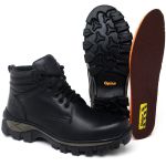 Bota De Couro Work Preta C.a 48.011