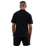 Conjunto Camiseta Linho e Bermuda Linho Liso Preto