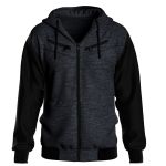 Jaqueta De Moletom 3 Ziper Cinza Escuro Masculina