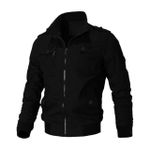 Jaqueta De Sarja Forrada Masculina Preta