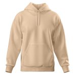 Blusa De Moletom Canguru e Capuz Bege