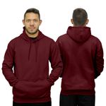 Blusa De Moletom Canguru e Capuz Vinho