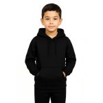 Blusa De Moletom Canguru e Capuz Preto Infantil