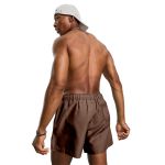 Short Tactel Liso Elastano Masculino Marrom