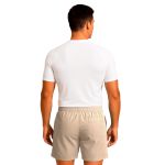 Short Moda Praia Tactel Leve Bege Liso