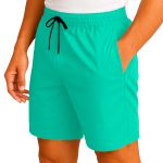 Short Moda Praia Tactel Leve Verde Agua Liso